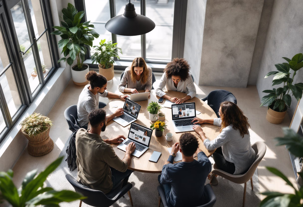 image of tech meeting (for a consumer apps)