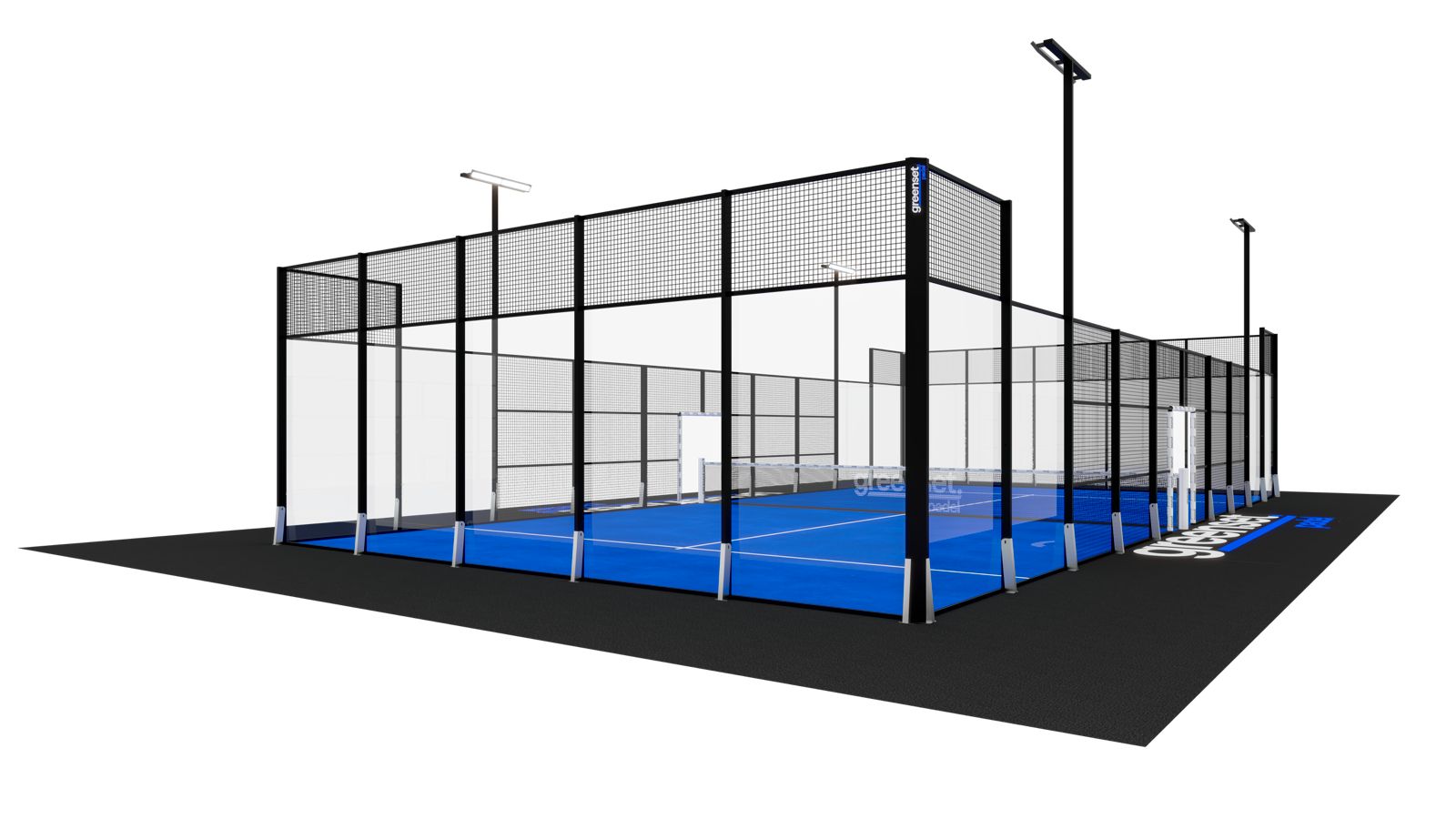 Terrain de padel Classic Steel — Vue latérale