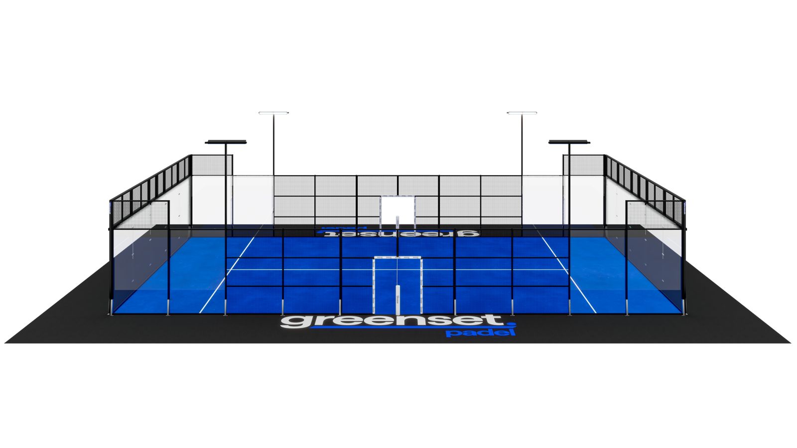 Terrain de padel panoramique Steel Vision — Vue générale