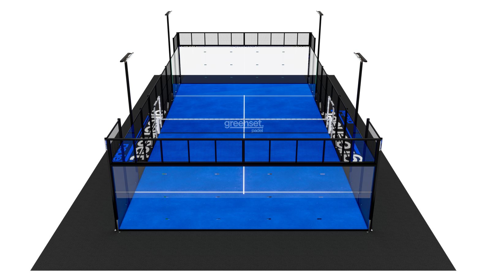 Terrain de padel panoramique Steel Vision — Structure et vitrages
