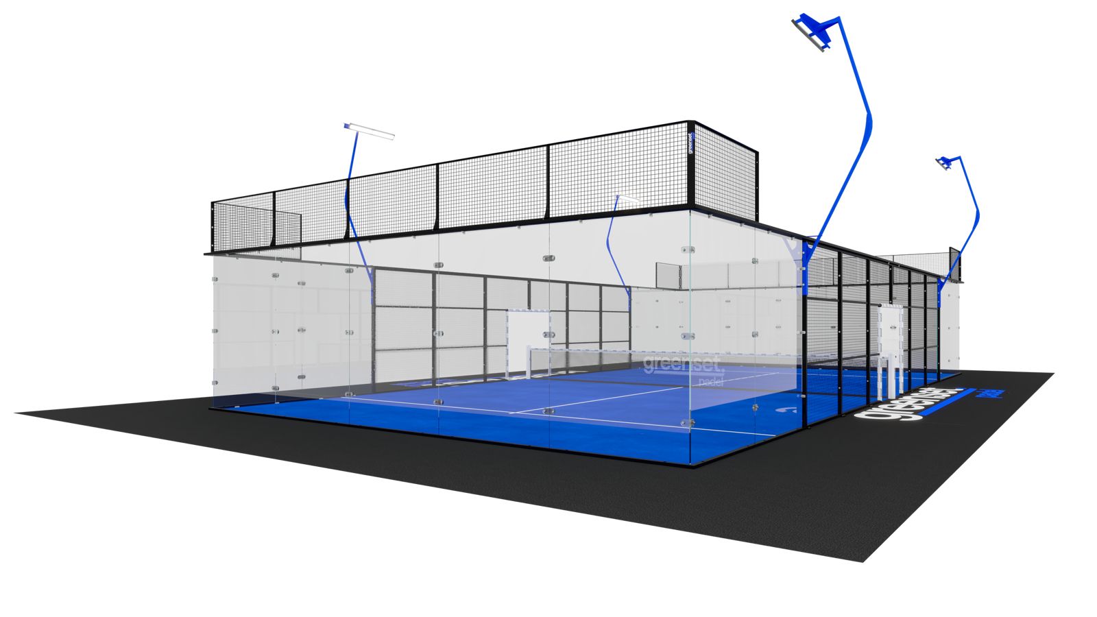 Terrain de padel Carbon — Full panoramique premium