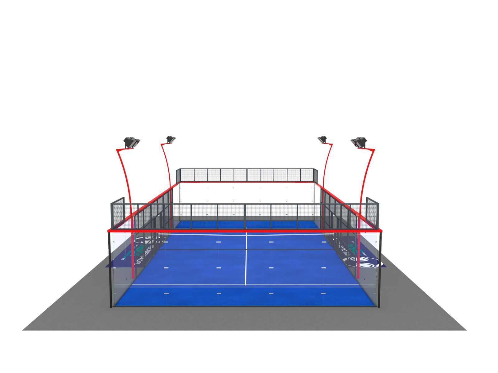 Terrain de padel portable installé sur site existant