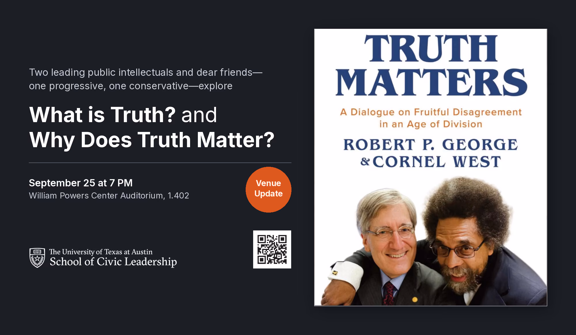 Truth Matters: A Book Talk with Robert George and Cornel West