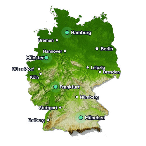 Karte Deutschland mit Regionen