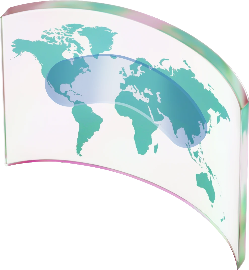World map highlighting the coverage of hotcast servers.