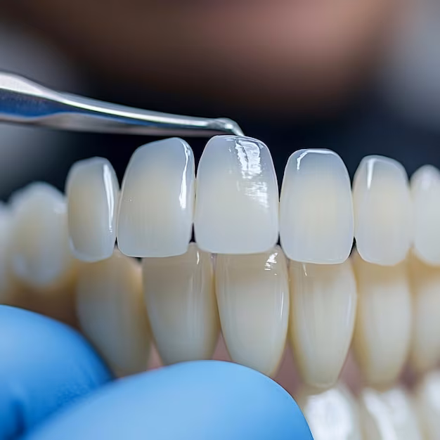 Patient comparing veneer shade options with a cosmetic dentist at Sola Dental Spa in Staten Island