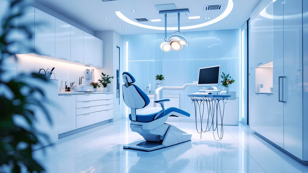 Oral surgeon reviewing 3D imaging with a patient before a procedure in Staten Island