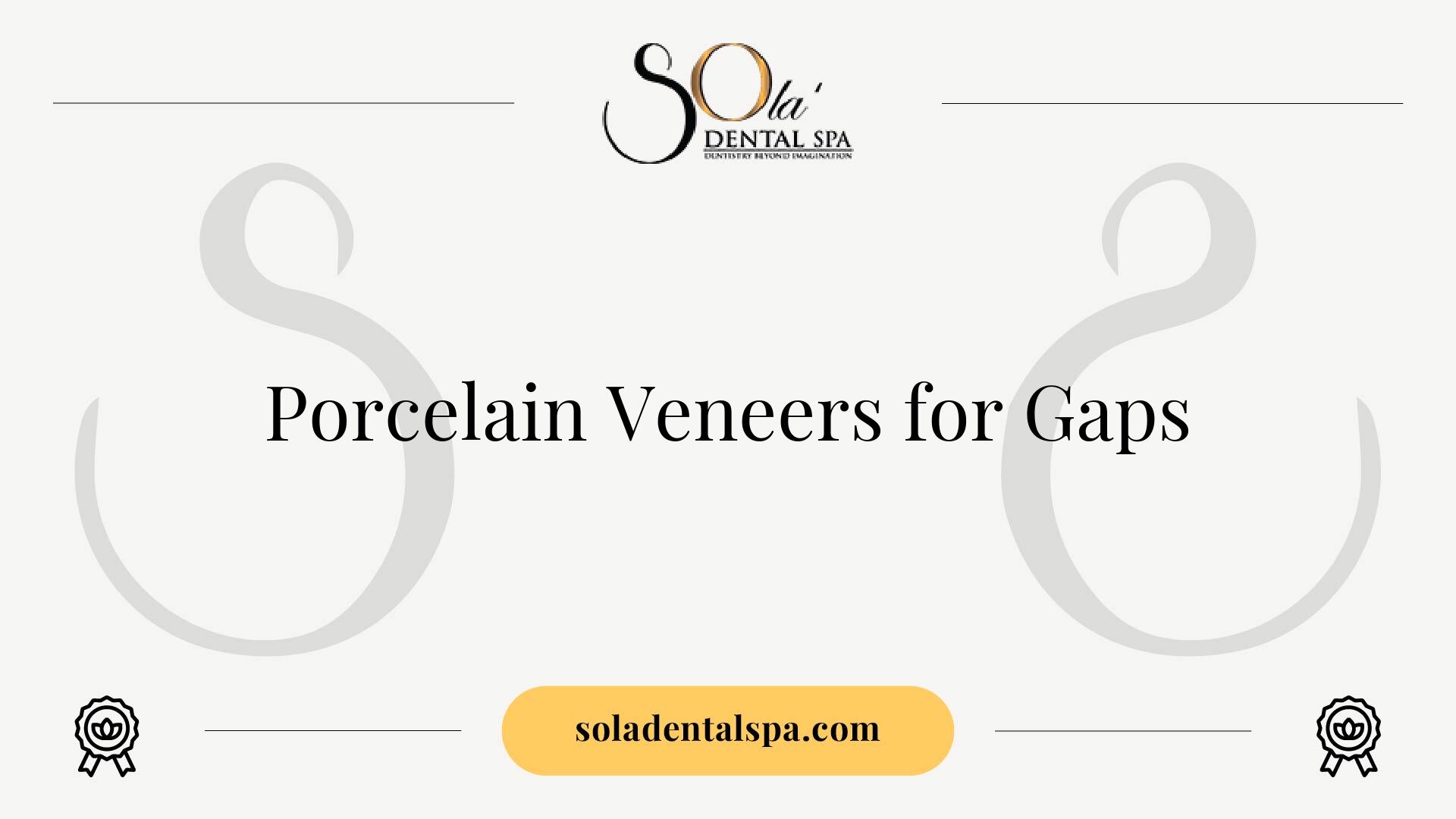 Porcelain veneers closing gaps between teeth