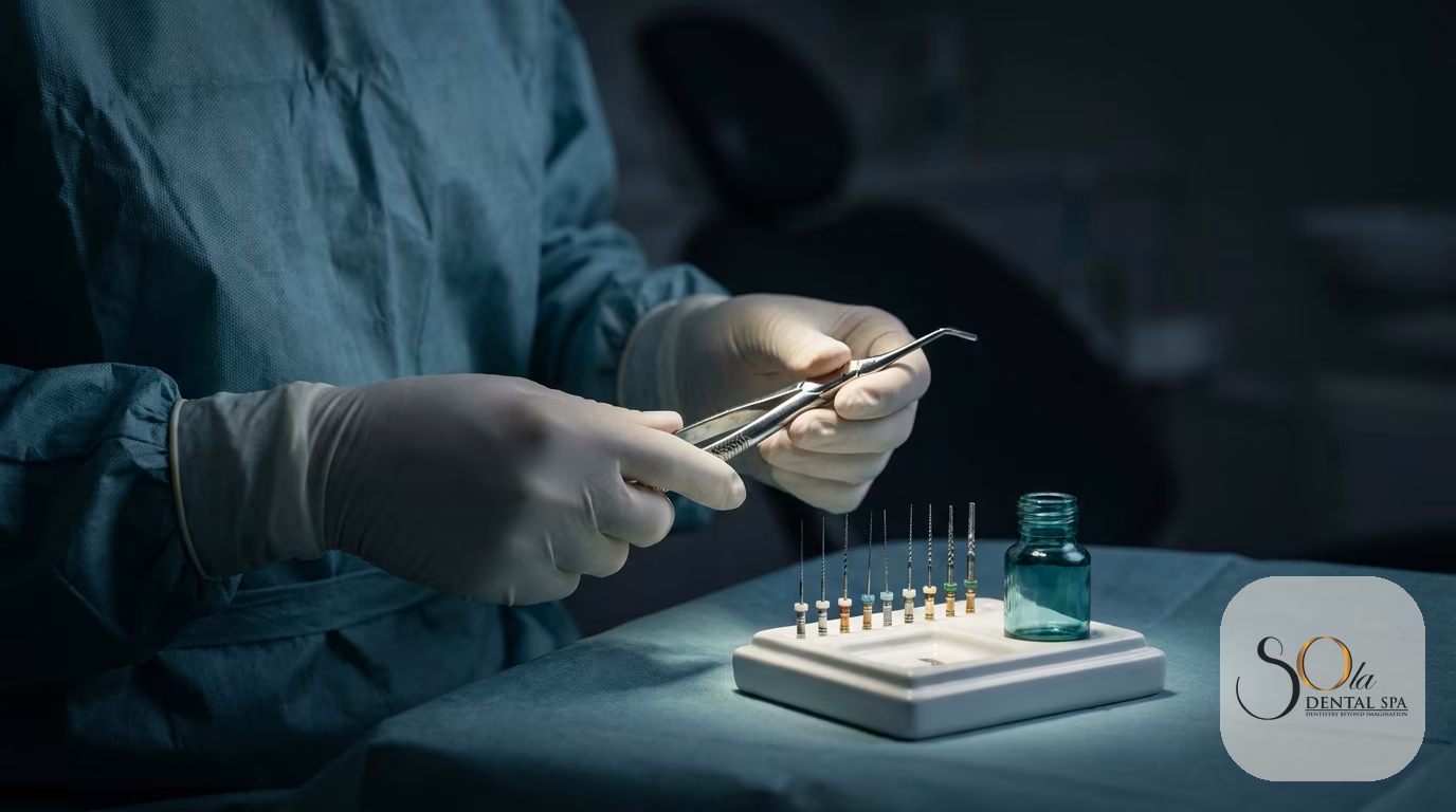 Dentist performing a root canal filling procedure at a Staten Island dental office