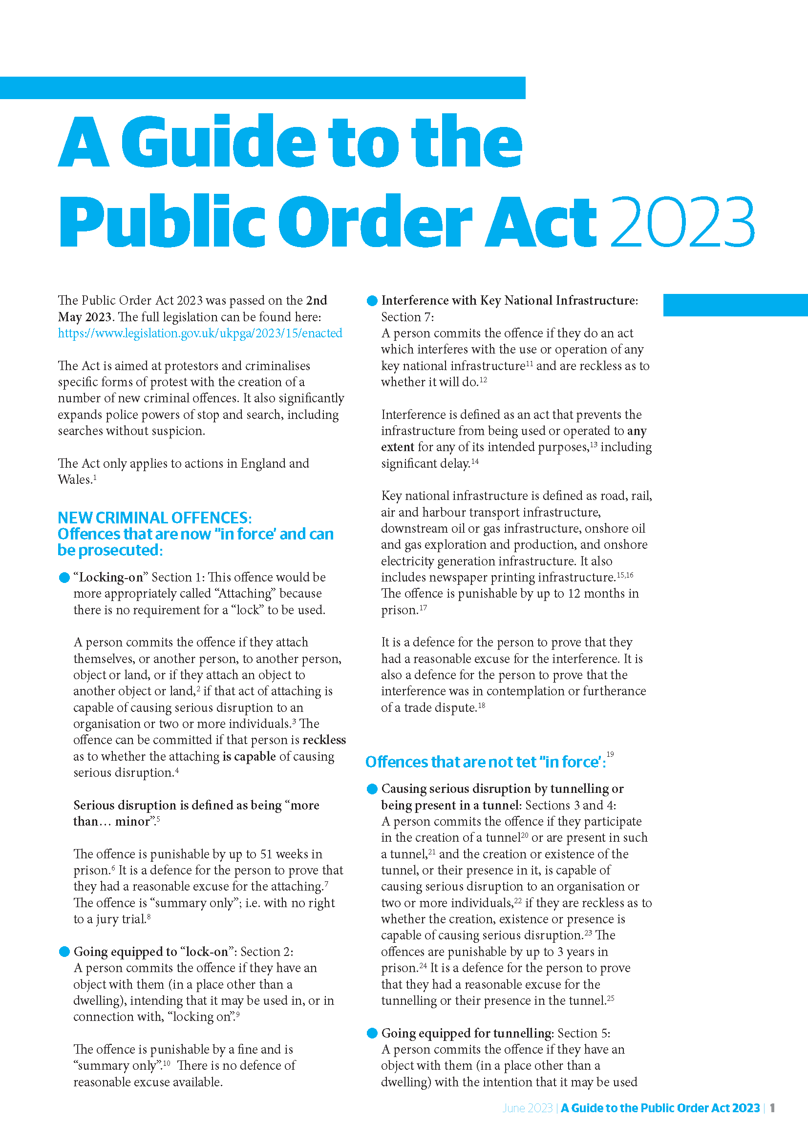 A Guide to the Public Order Act 2023