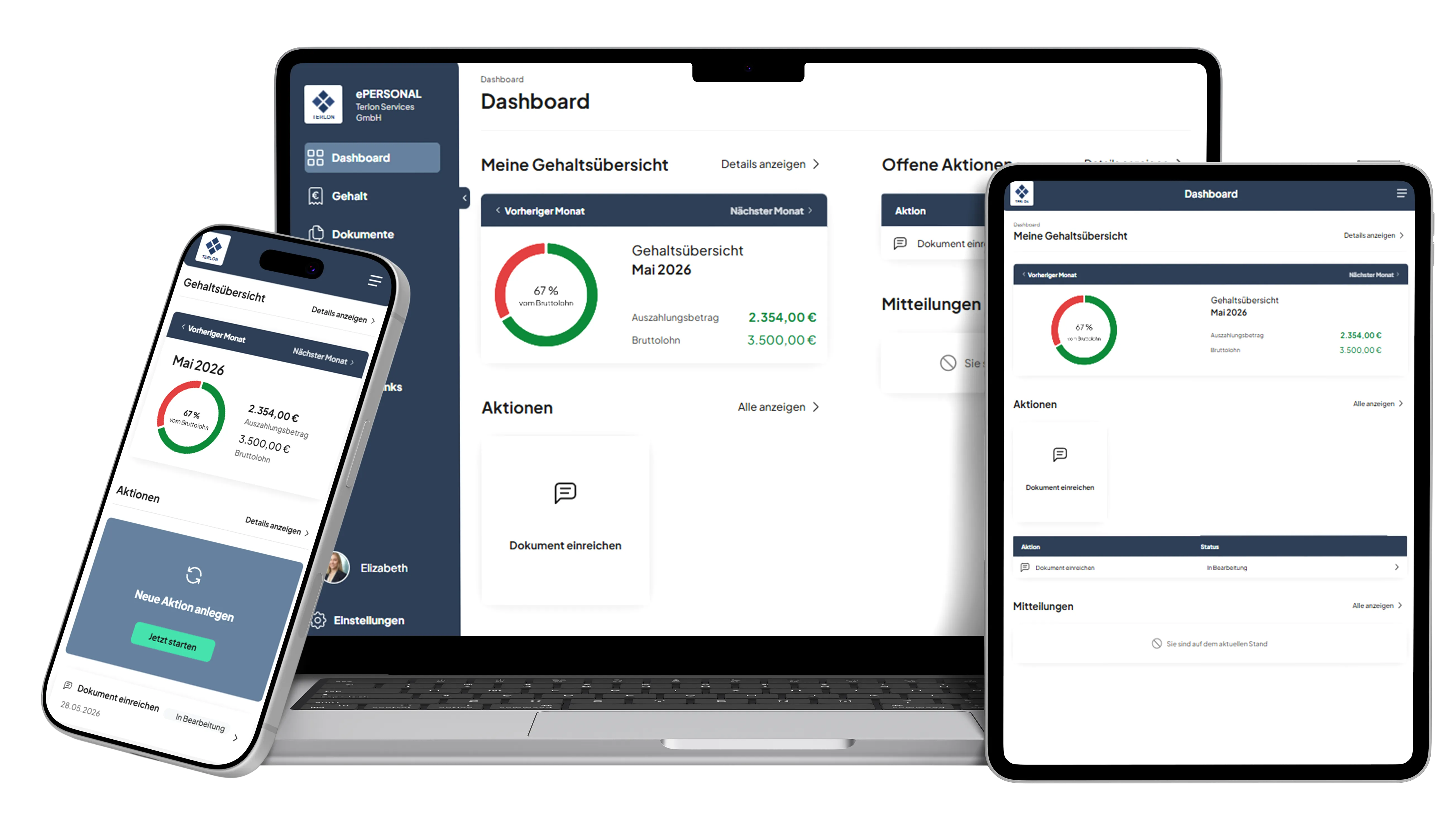 ePERSONAL Produktansicht auf Desktop, Tablet und Smartphone