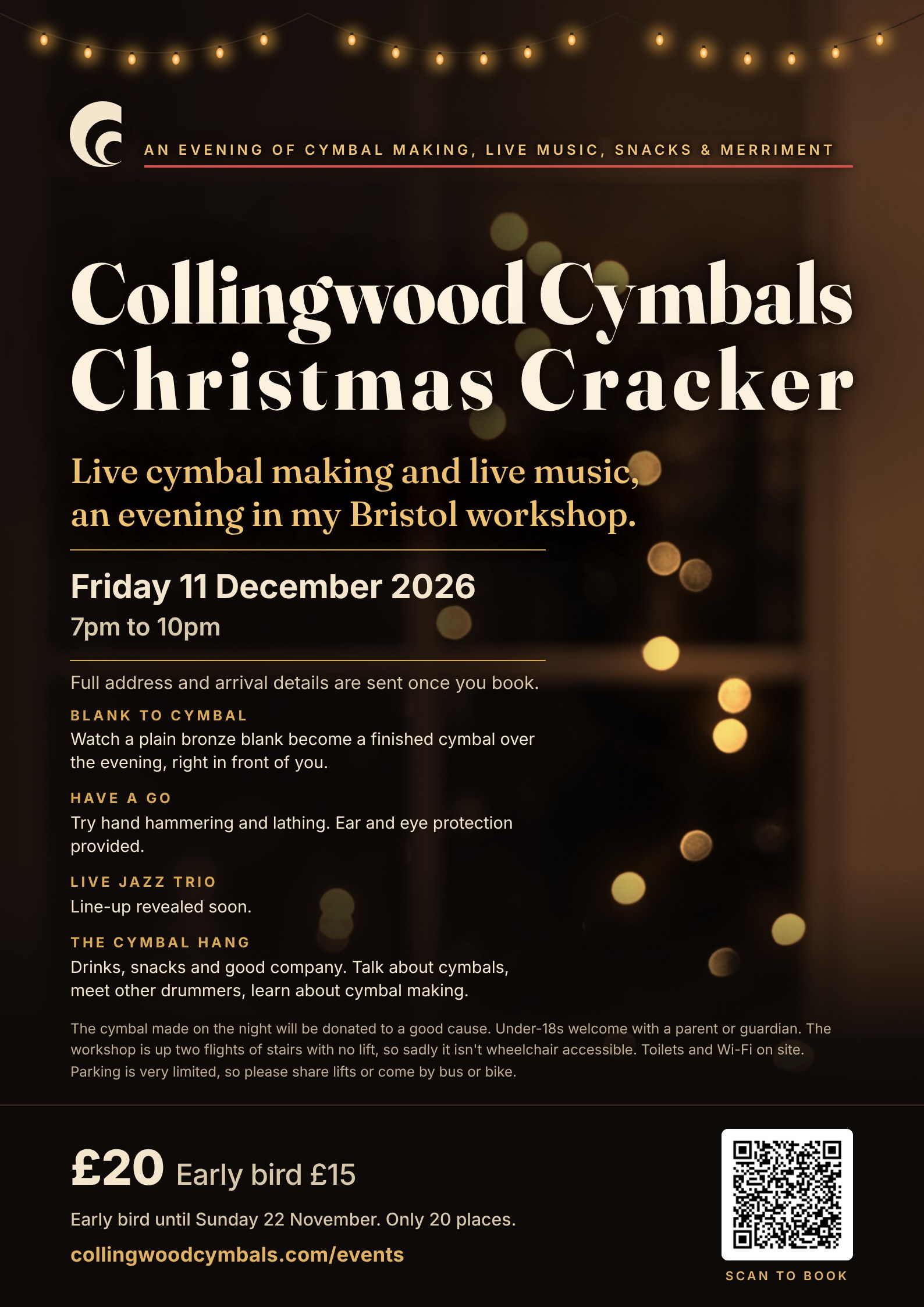 Collingwood Cymbals Christmas Cracker poster, Friday 11 December 2026, Bristol
