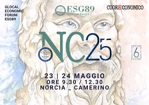 Locandina del Glocal Economic Forum ESG89 a Norcia, 23 e 24 maggio
