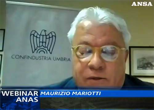 Fotogramma del webinar ANAS con Confindustria Umbria: intervento di Maurizio Mariotti