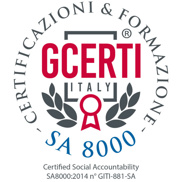 Logo GCERTI Italy, certificazione SA 8000