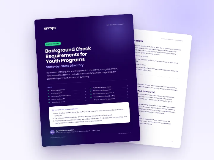 Cover and a sample page of the Background Check Requirements Directory
