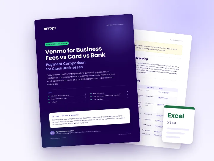 Cover and a sample page of Payment Fees Compared