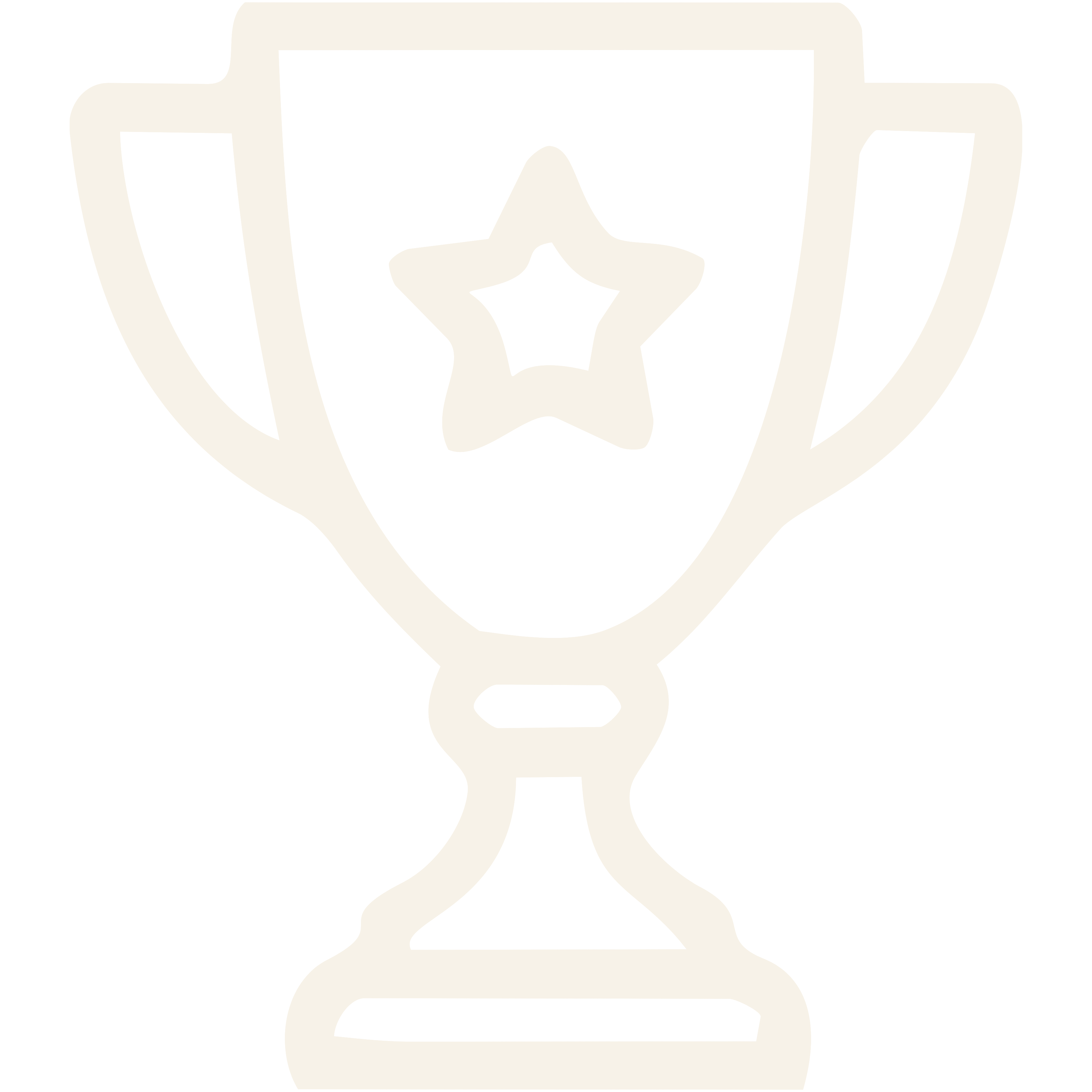 Outline of a trophy cup with a star in the center symbolizing achievement or victory.
