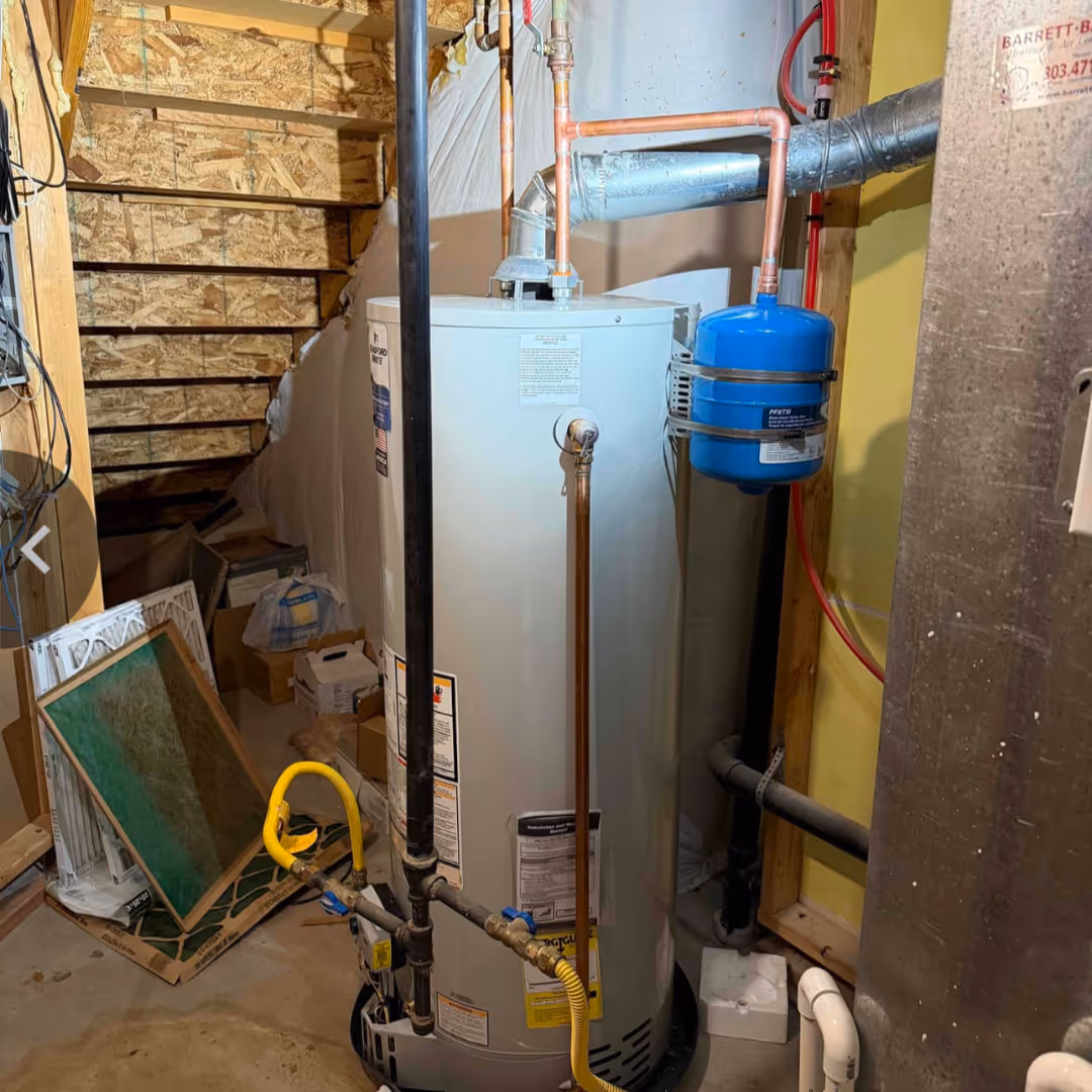 Image of a water heater broken