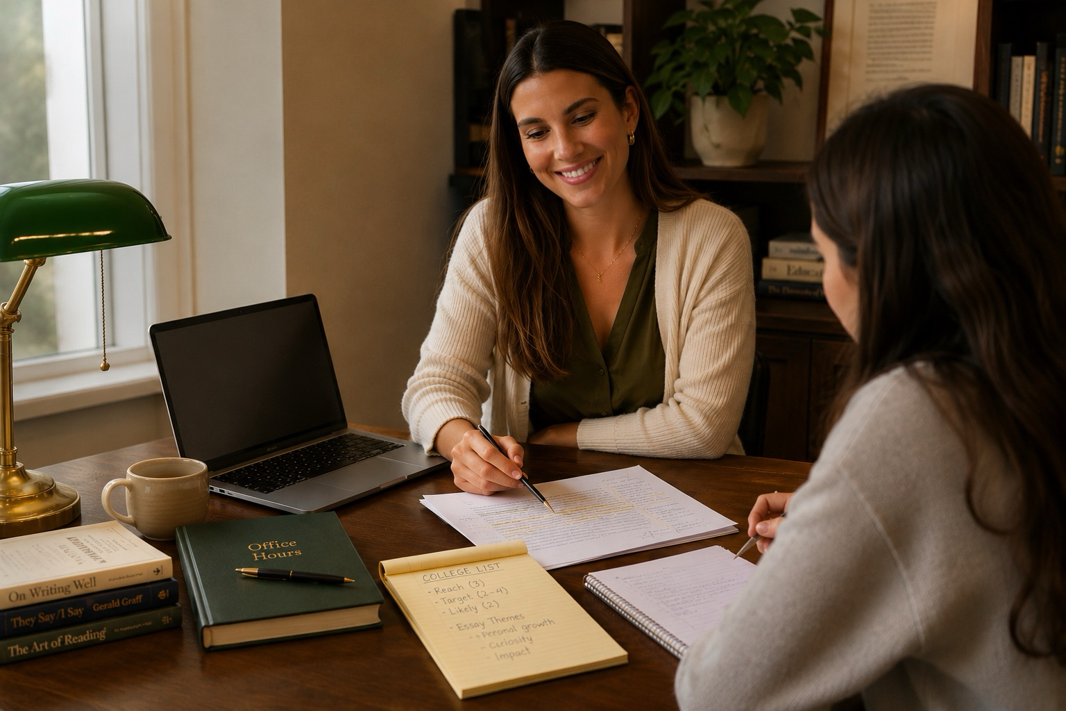 College prep tutor and student working together in Berkeley Bay Area office hours session