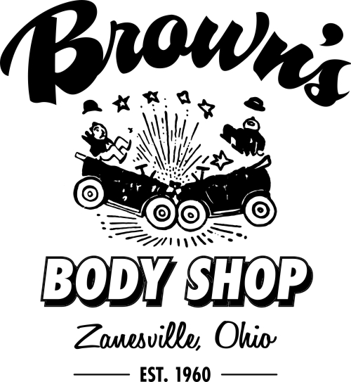Brown's Body Shop, Zanesville Ohio, logo