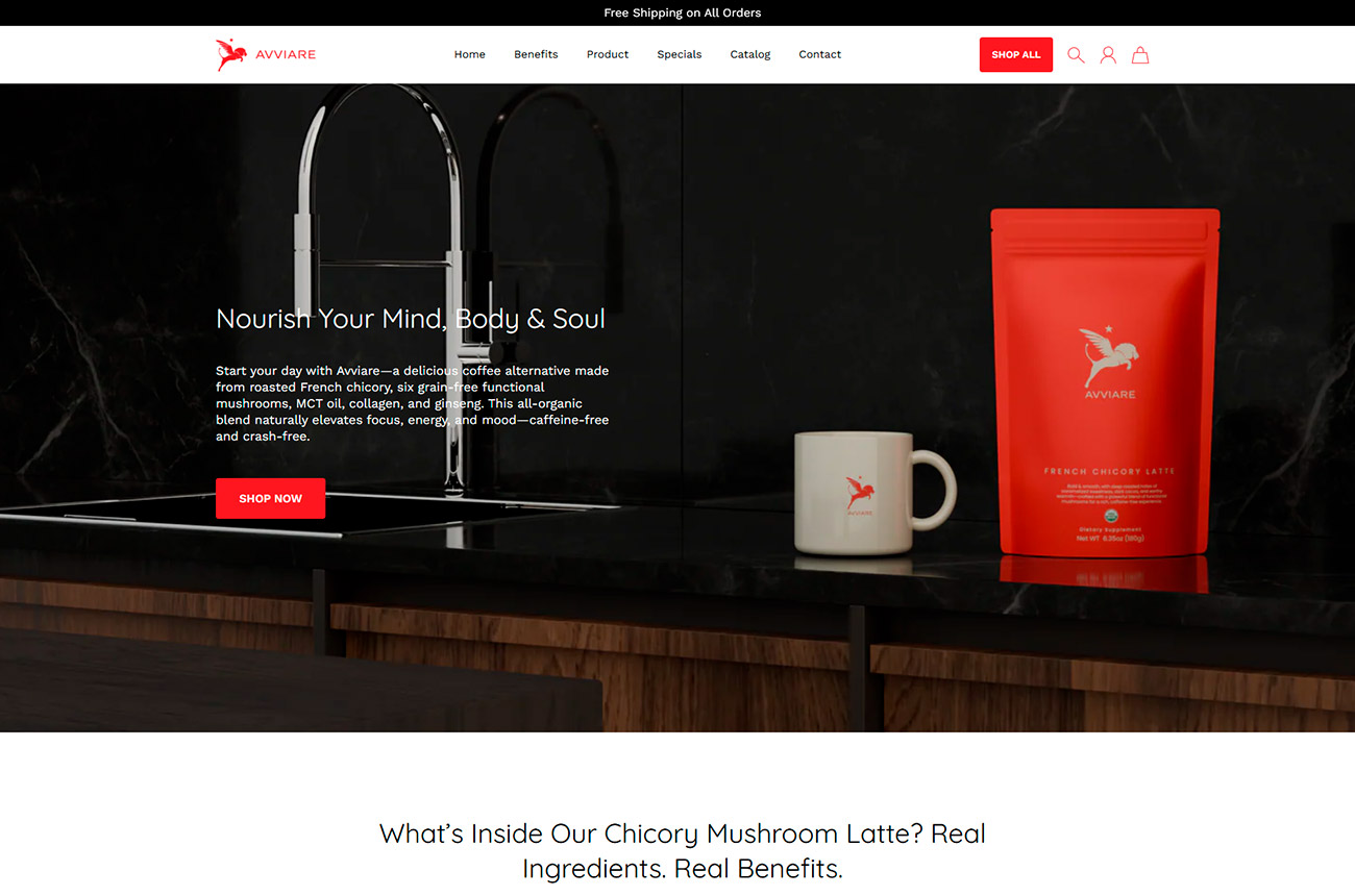 Shopify ecommerce for Avviare