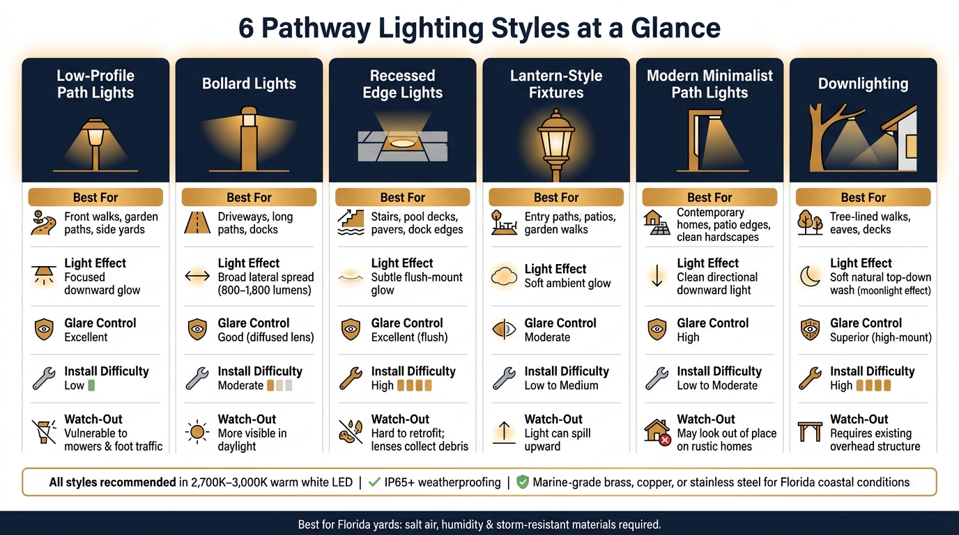 6 Pathway Lighting Styles: Quick Comparison Guide