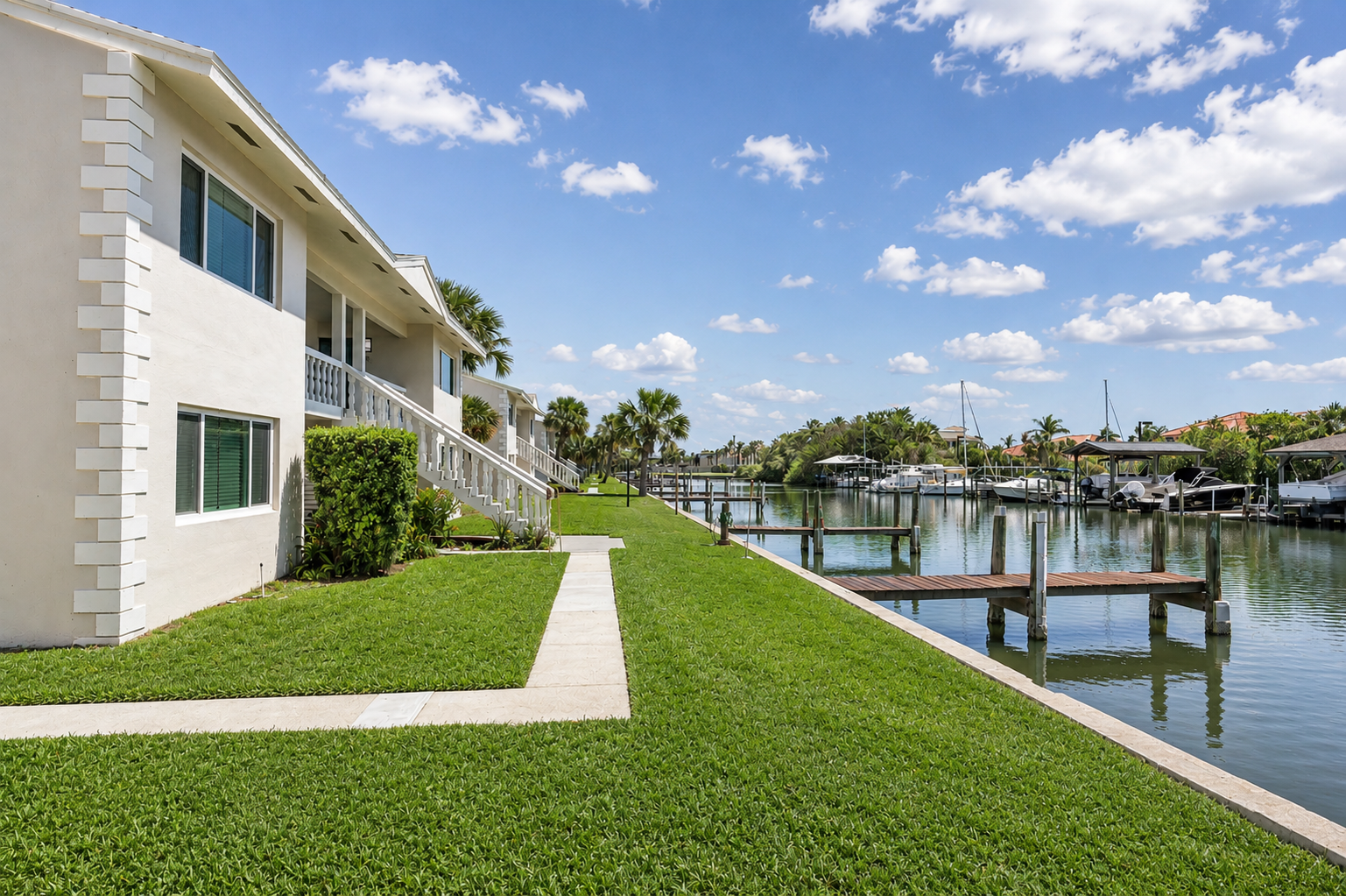 Walking path to apartments