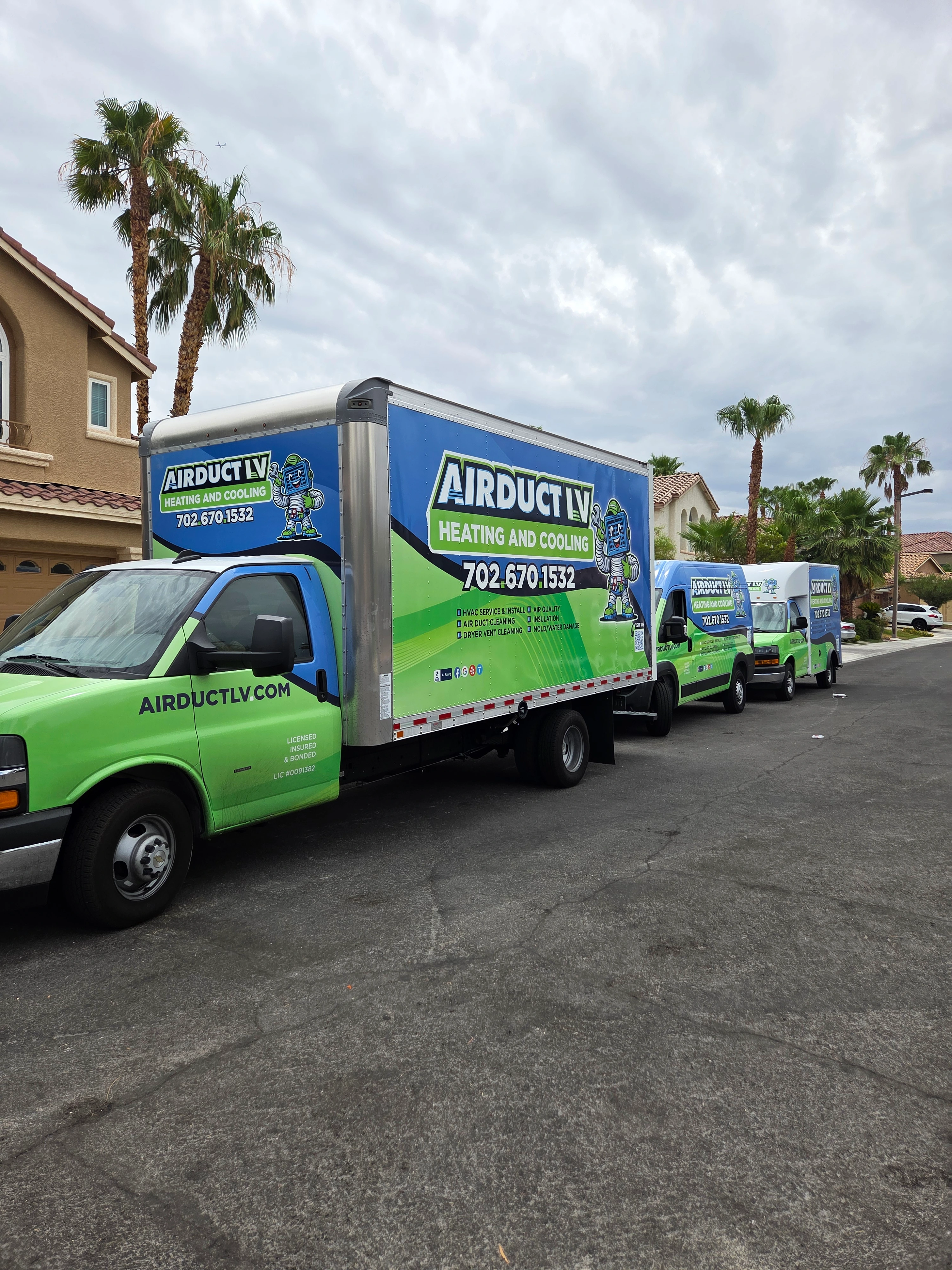Air Duct LV team and service vans in Las Vegas