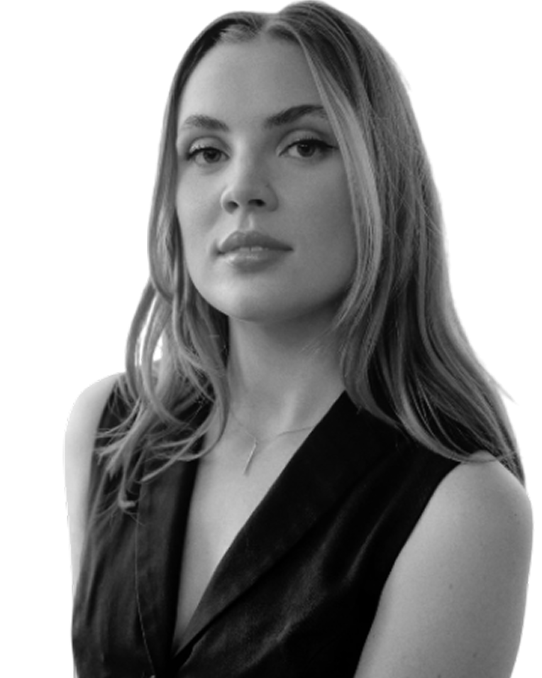 Woman wearing a black sleeveless top.