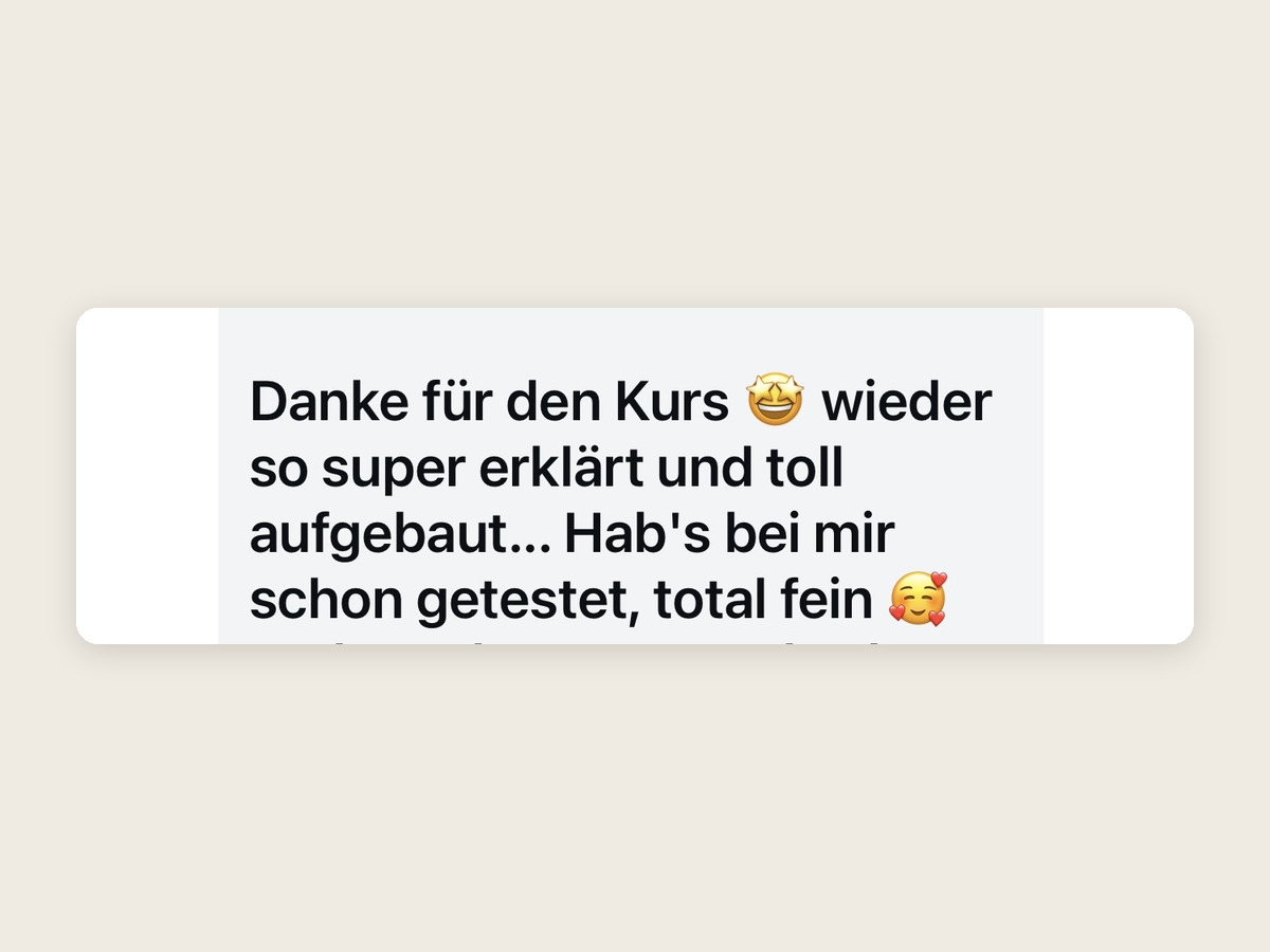 WhatsApp-Nachricht einer Kundin