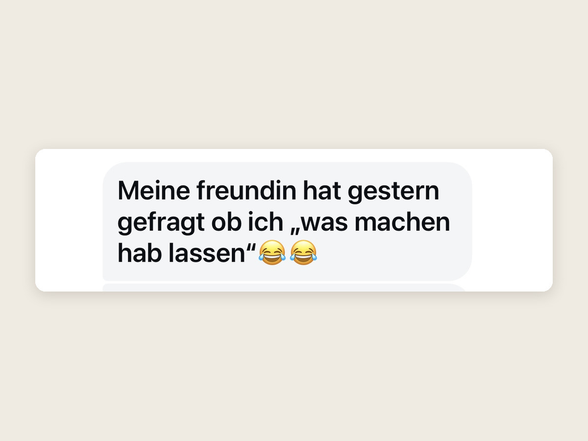 Nachricht einer Kundin, die auf eine Behandlung angesprochen wurde