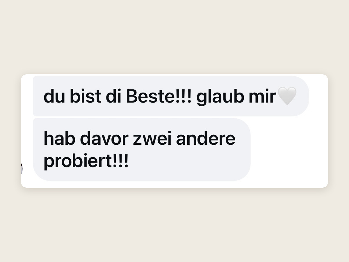 WhatsApp-Nachricht einer Kundin