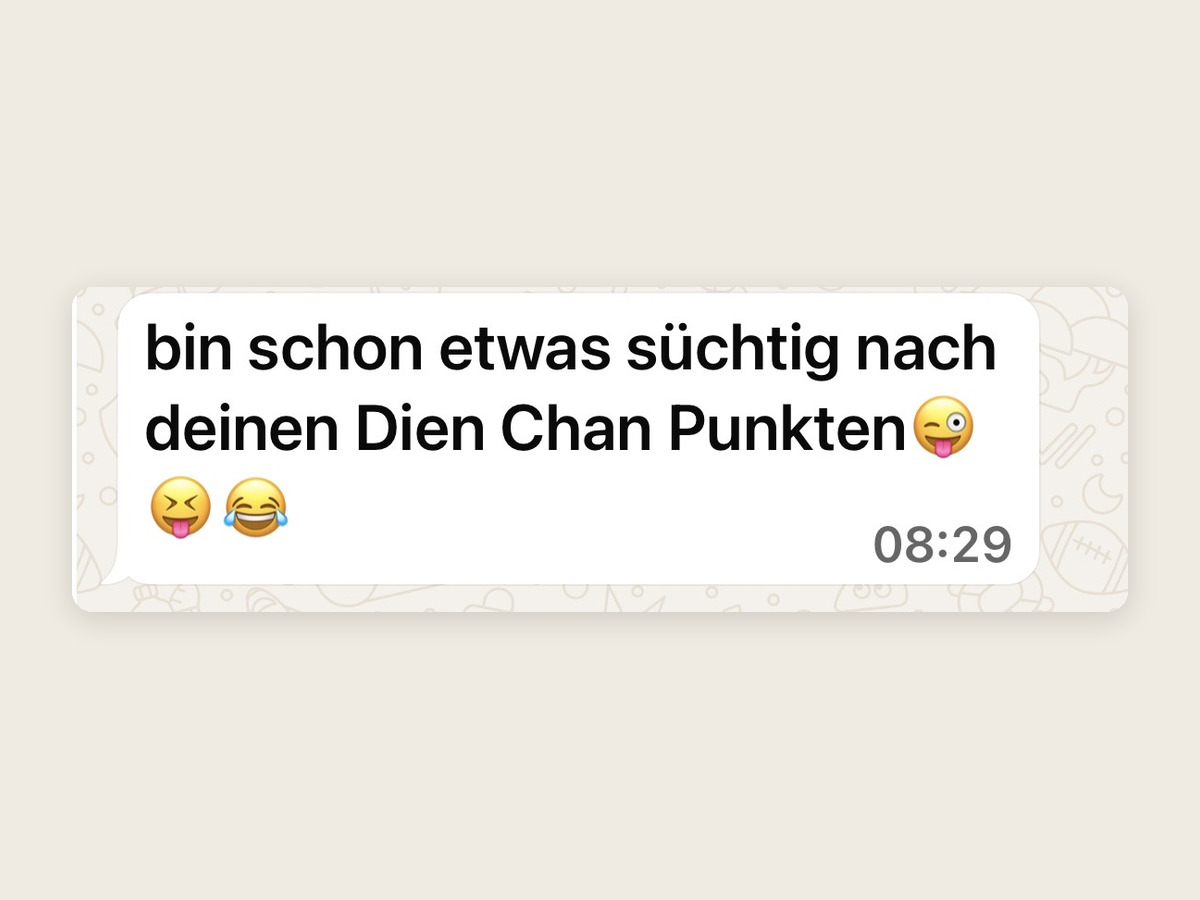 WhatsApp-Nachricht einer Kundin
