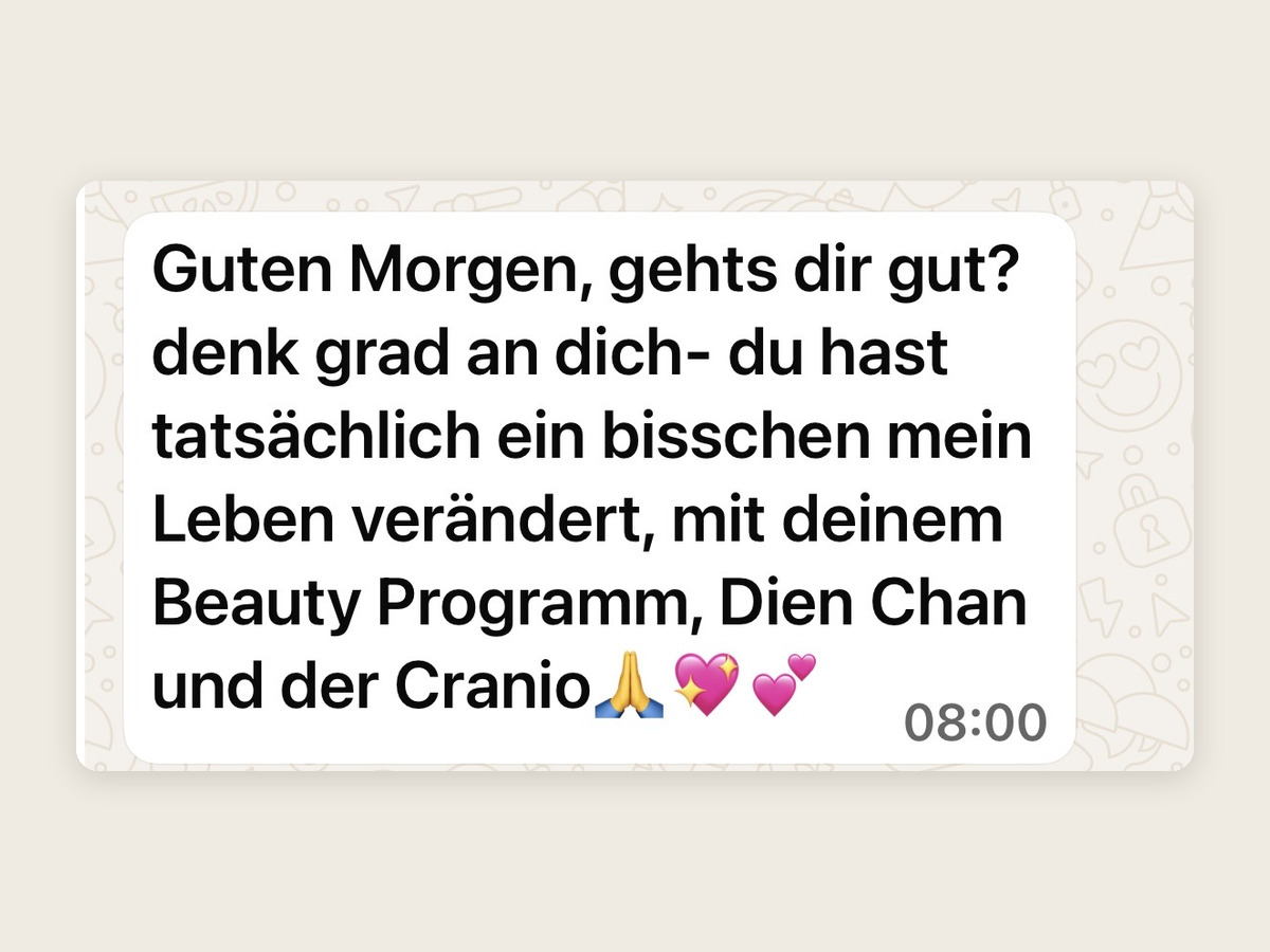 WhatsApp-Nachricht einer Kundin