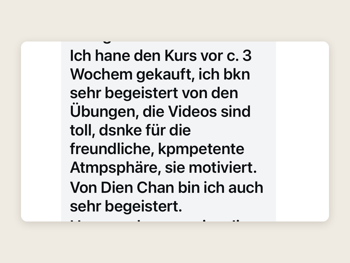 WhatsApp-Nachricht einer Kundin