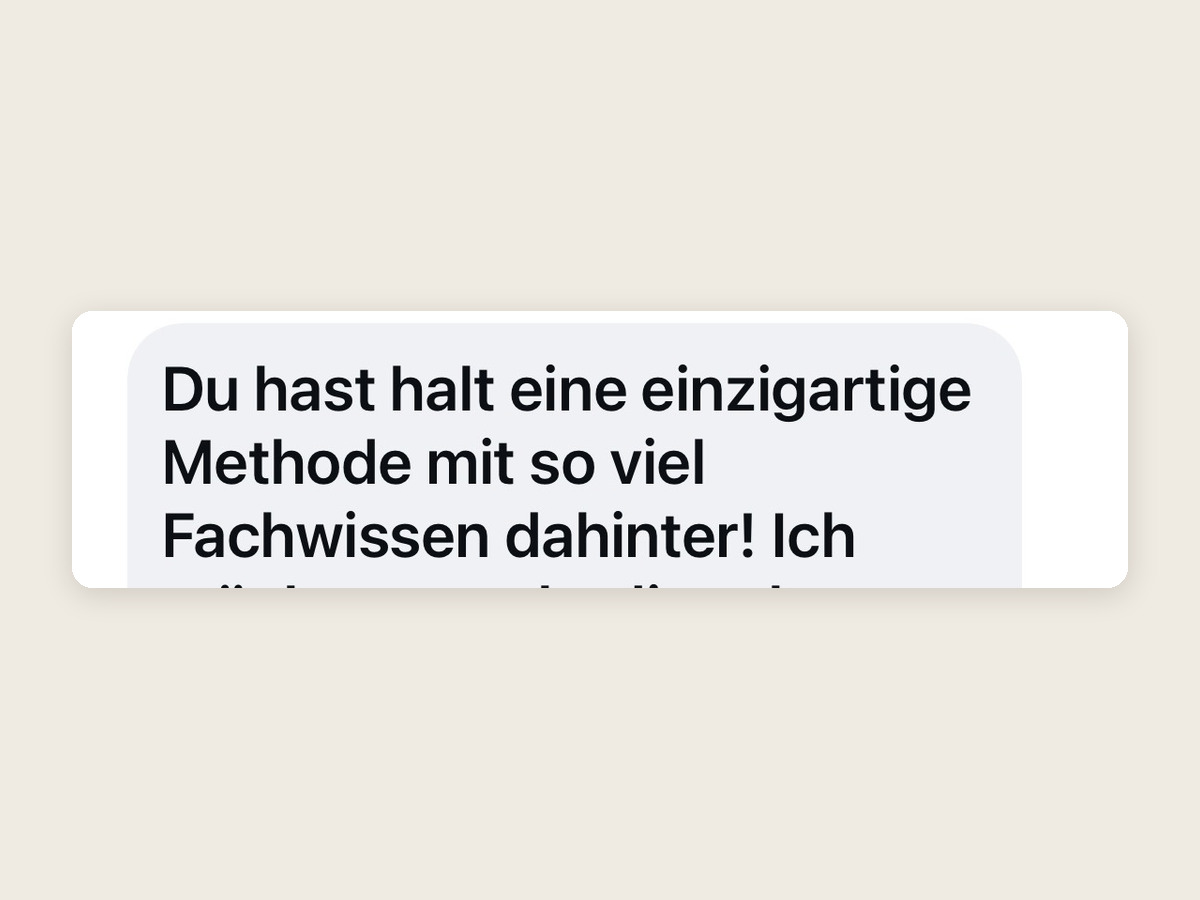 WhatsApp-Nachricht einer Kundin