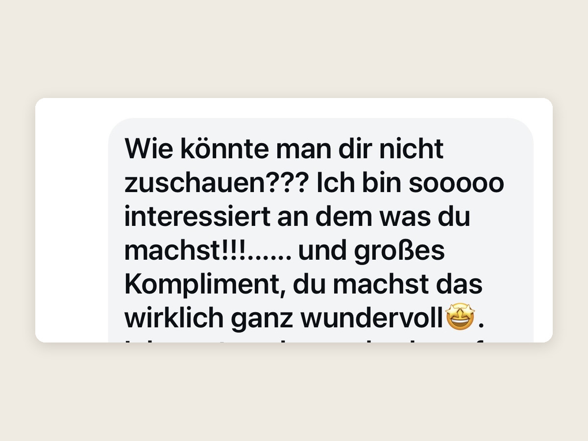 WhatsApp-Nachricht einer Kundin