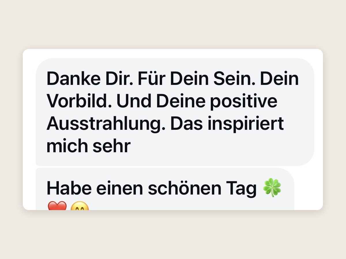 WhatsApp-Nachricht einer Kundin