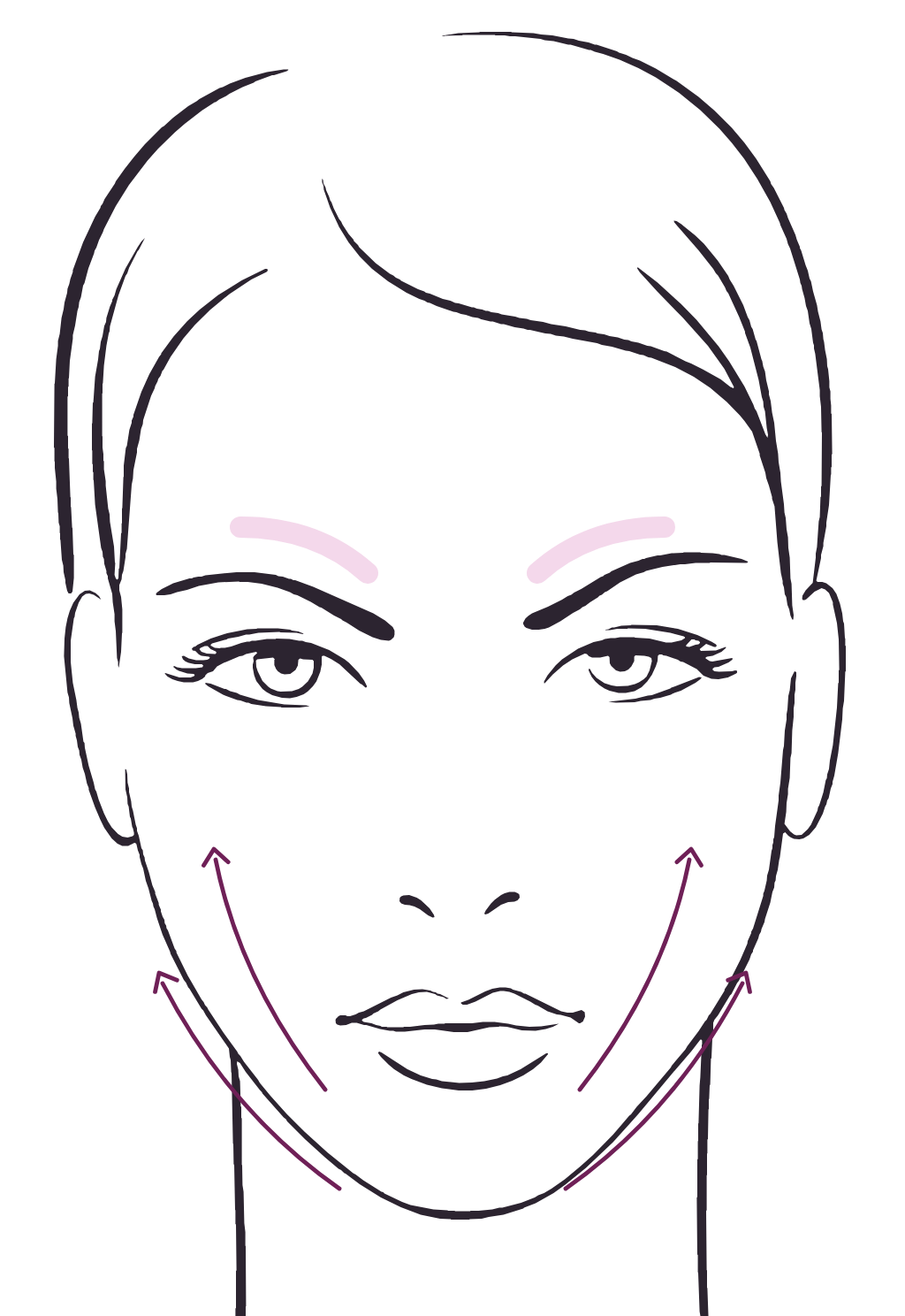 Gesicht mit den Zugrichtungen des Facemodelling