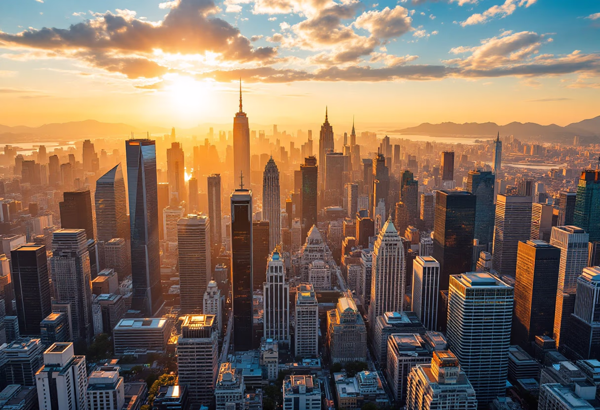 [background image] image of aerial view over popular travel destinations