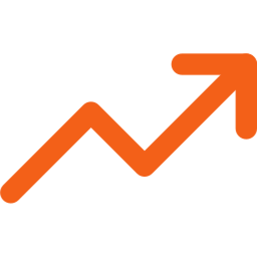 Purple arrow zigzagging upward to the right symbolizing growth or increase.