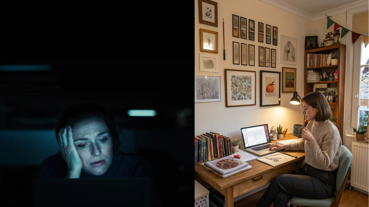 Before and after — from burnout to working on your own terms
