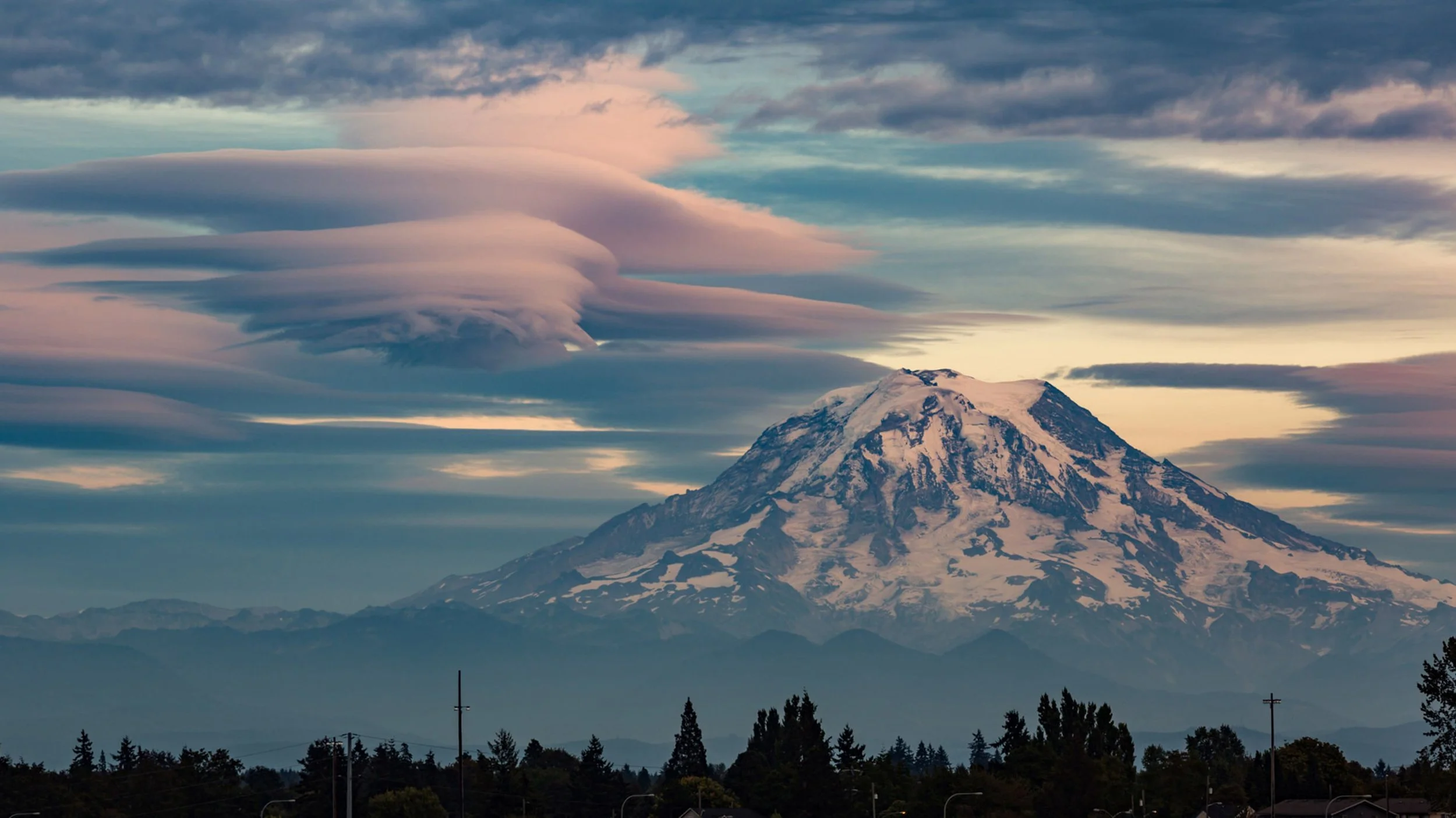 Mount Rainier at dusk