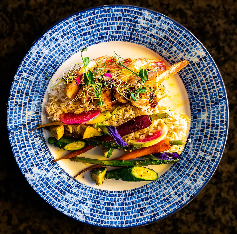Plated dinner at Villa Montecito