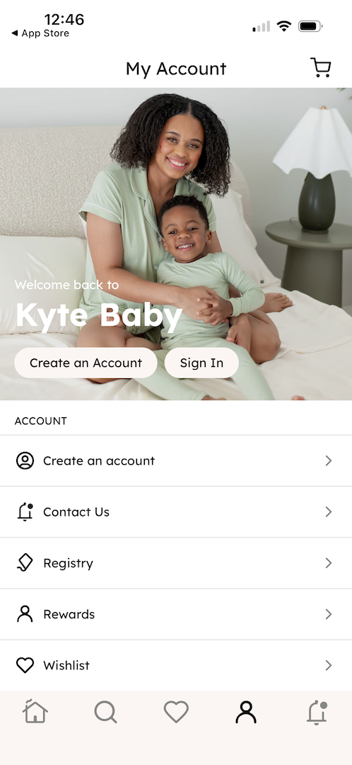 Kyte Baby: Account Page