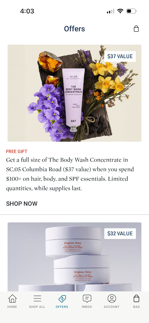 Credo Beauty: Offers Page