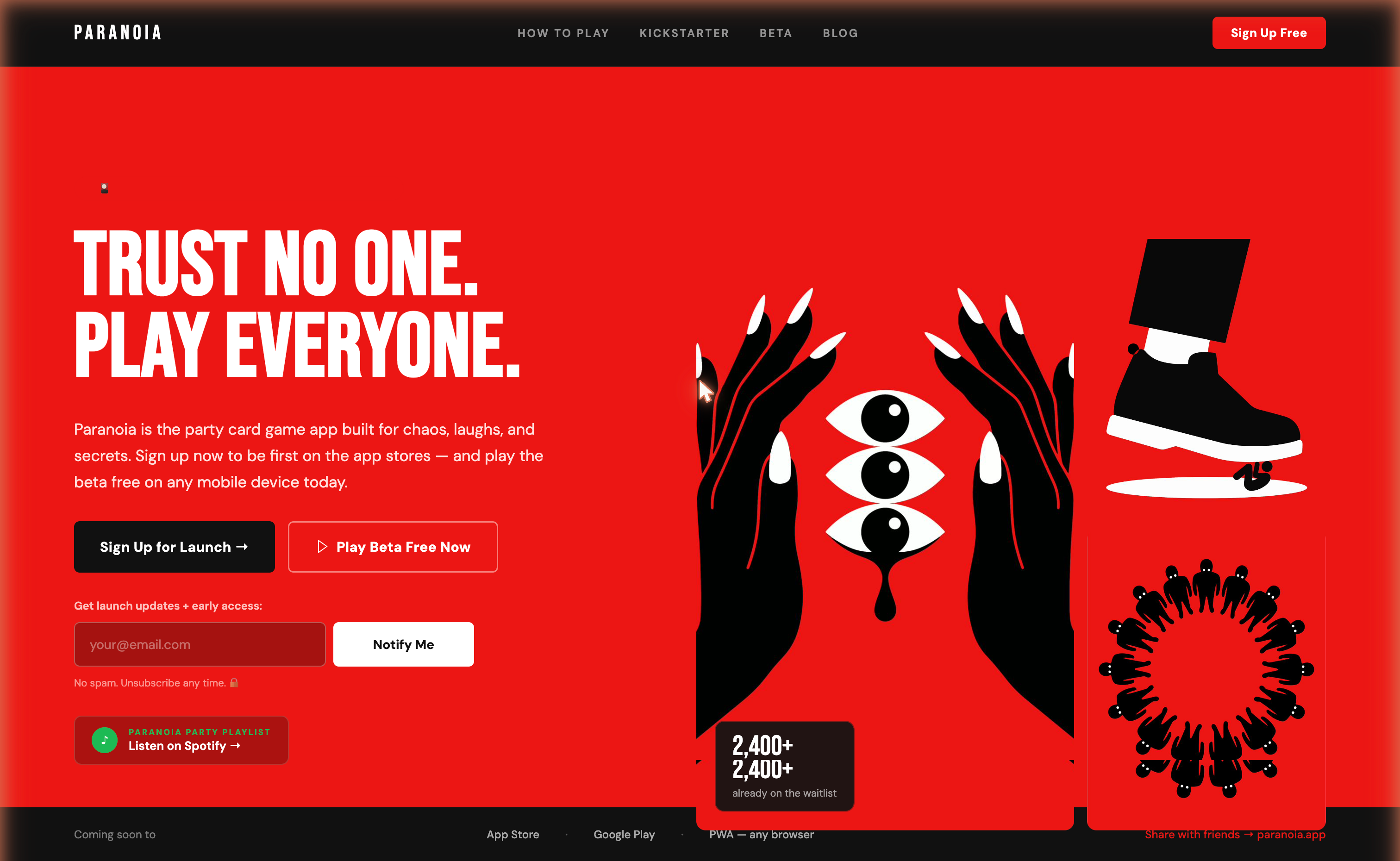 Paranoia party card game app — launch case study cover