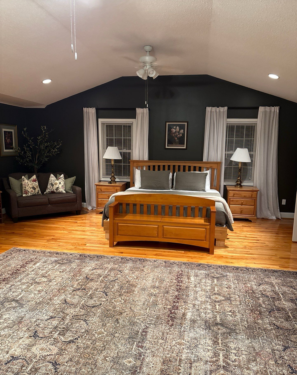 Guest-ready bedroom freshly prepared by Pure Grace Cleaning Co.