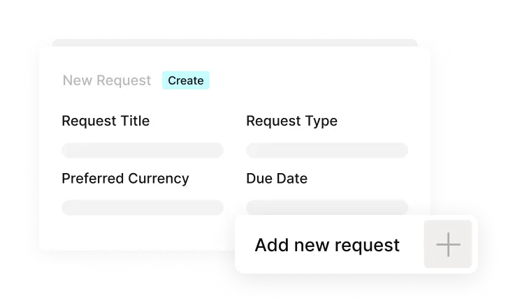 Tradogram purchase requisition tool showing a new request form and an option to add a purchase request